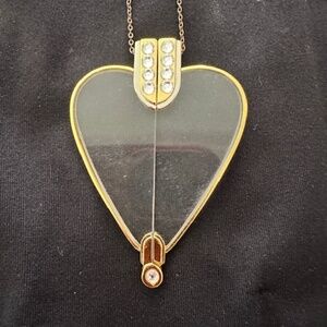 VINTAGE  HEART,  TO BROKEN HEART,  TO GOLD PLATED READING GLASSES WITH 16" CHAIN